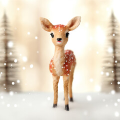 Cute fawn on the forest