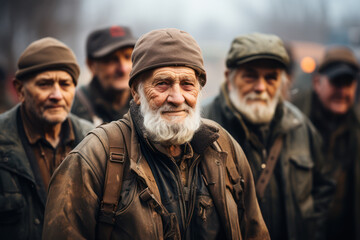 Fototapeta premium Veterans from different eras standing side by side, honoring their service on Veterans Day. Generative Ai.