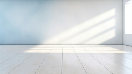 Background for your product. Empty room illuminated by sunlight
