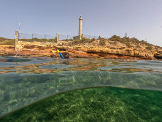 Lighthouse in Cabo de Palos Cartagena Murcia Spain