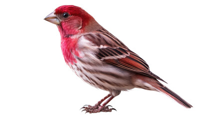 a Purple Finch standing side view in a Nature-themed, photorealistic illustration in a transparent PNG, cutout, and isolated. generative ai