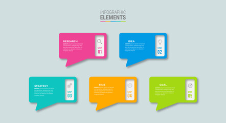 Business infographic template design icons 5 options or steps
