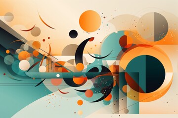 Blending geometric shapes with organic and fluid forms. Abstract background