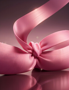Pink Ribbon Background, also You Can Use it Breast Cancer Awareness Month Leonardo.Ai Generated Image