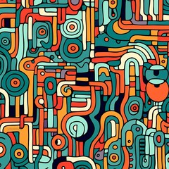 Abstract background. Seamless abstract hand-drawn pattern in doodle style