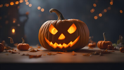 Halloween Special a spooky pumpkin ready to be carved ai generated