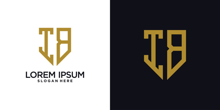 Monogram logo design initial letter i combined with shield element and creative concept