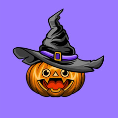 Pumkin Halloween Cute Vector Illustration