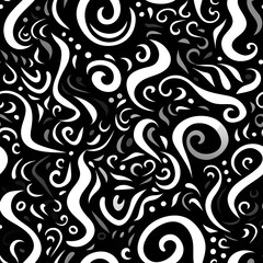 black and white seamless pattern worm