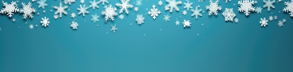 Fototapeta premium A blue background with white snowflakes