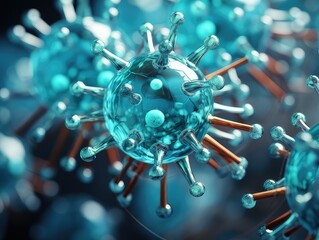 Fototapeta na wymiar close up realistic illustration of an infectious disease. generative AI