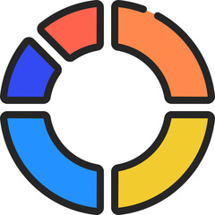 Split Donut Chart Icon