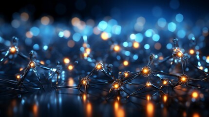 Abstract Blue Digital Complexity: Data Visualization and Science Background