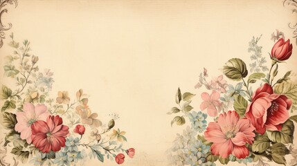 Blank Floral Vintage Paper