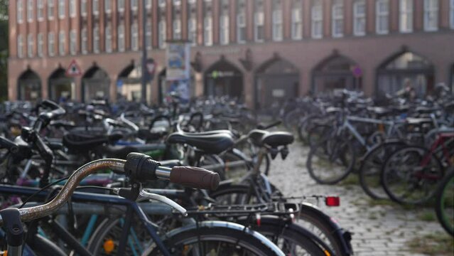 Parking for bicycles. Eco-friendly public transport. Concern for the ecology of the planet.