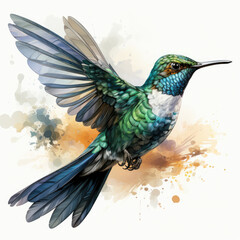 Obraz premium watercolor Hummingbird clipart, Generative Ai