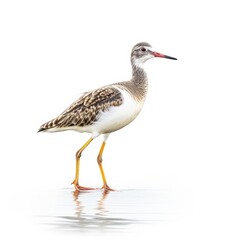 Obraz premium Lesser yellowlegs bird isolated on white background.