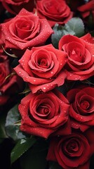 Close-up of a bouquet of red roses