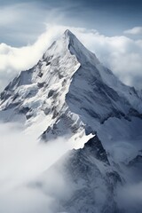 Fototapeta premium Majestic mountain peak covered in snow