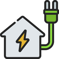 Electric Plug House Icon