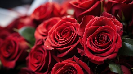 Close-up of a bouquet of red roses