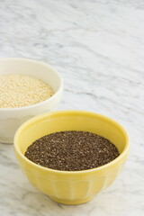 Chia and sesame seeds