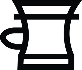 black tea with hot tea and tea bag in white cup. Vector .coffee cup icon vector, line sign
