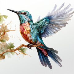Fototapeta premium watercolor Hummingbird clipart, Generative Ai