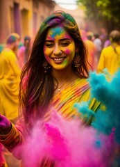 girl with colorful balloons