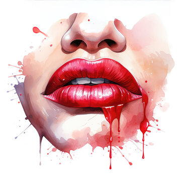 watercolor Kiss Day clipart, Generative Ai