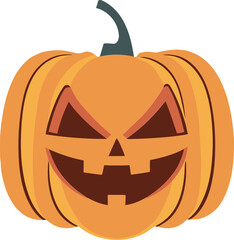 Cute Halloween Pumpkin. Smiling cartoon lantern faces. Halloween holiday character in the shape of pumpkin. Flat illustration isolated on white background