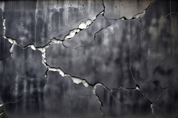Urban grunge-style concrete wall texture with a damaged and weathered surface