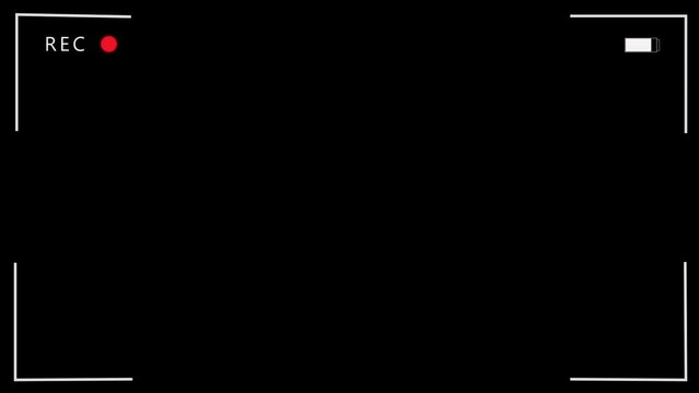 camera effect recording on black background