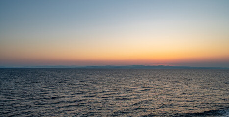 Adriatic Sea. Spectacular sunrise on the coasts of Croatia