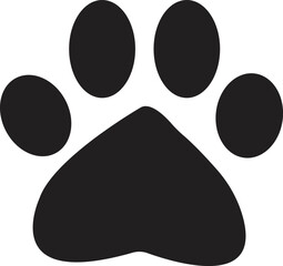 Animal Paw Print Icon Set. Black Vector Icons Isolated On Transparent Background