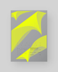 Abstract Posters Design. Vertical A4 format. Modern placard. Strict and discreet brochure. Colorful 3d form composition	