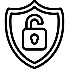 Unsecure Shield Icon