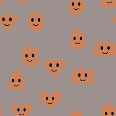 Colorful seamless happy emoji pattern in vintage style