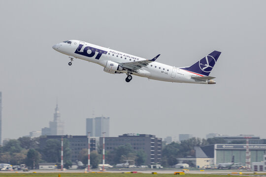 POLAND, Warsaw Chopin Airport - September 9, 2023: Polish Airlines PLL LOT Warsaw