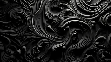 Abstract Black Swirling Pattern