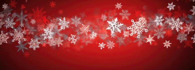 Obraz na płótnie Canvas A festive red background with delicate white snowflakes