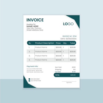 Invoice design template corporate invoice stationery design