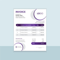 Invoice design template corporate invoice stationery design