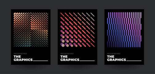 Minimal geometric posters set. Abtract vector design. 