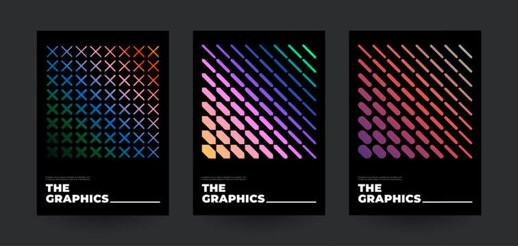 Minimal geometric posters set. Abtract vector design. 