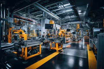 Fotobehang Machinery and production lines within a modern manufacturing facility © thejokercze