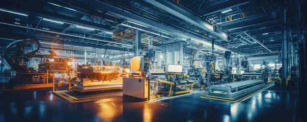 Fotobehang Machinery and production lines within a modern manufacturing facility © thejokercze