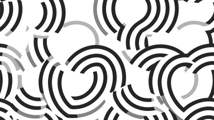 Vector seamless pattern with bold striped circles. Stylish geometric texture. Modern abstract background.