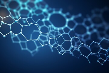 Obraz premium 3D molecular structure consisting of linked spheres serves as a backdrop. A vector's molecular structure. Chemical and medical motion theorem.