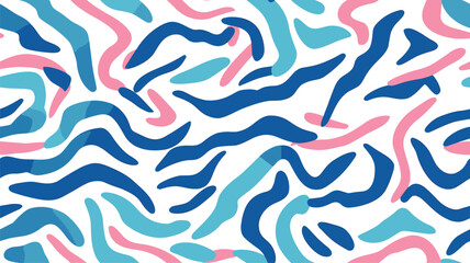 Vector seamless pattern with wavy brush strokes. Hand painted stylish texture for fabric, wallpaper, wrapping